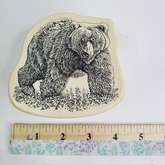 Rustic Black Bear Trinket Jewelry Box Cabin Rustic Lodge Decor Soapstone - Picture 8 of 10